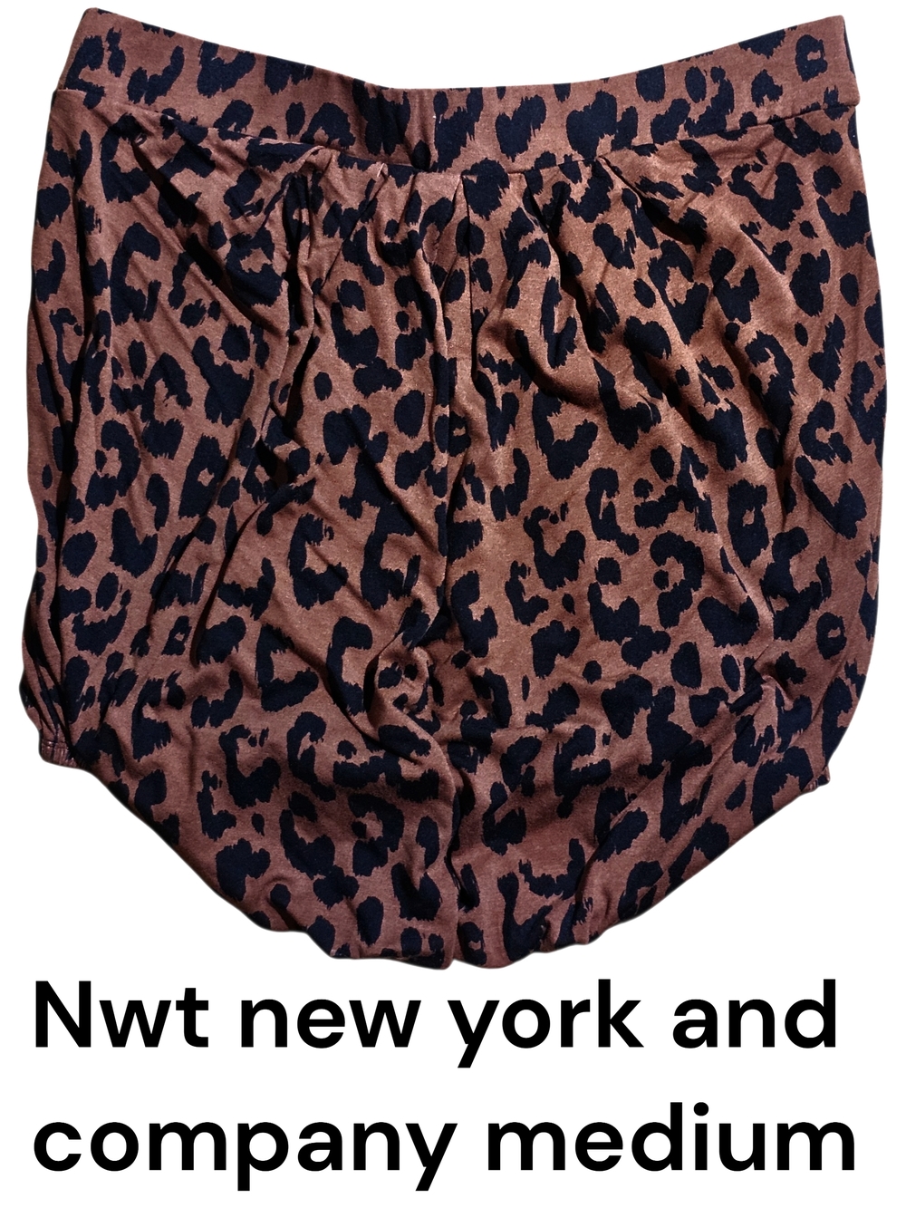 New York & Company Brown and Black Leopard Print Blouse